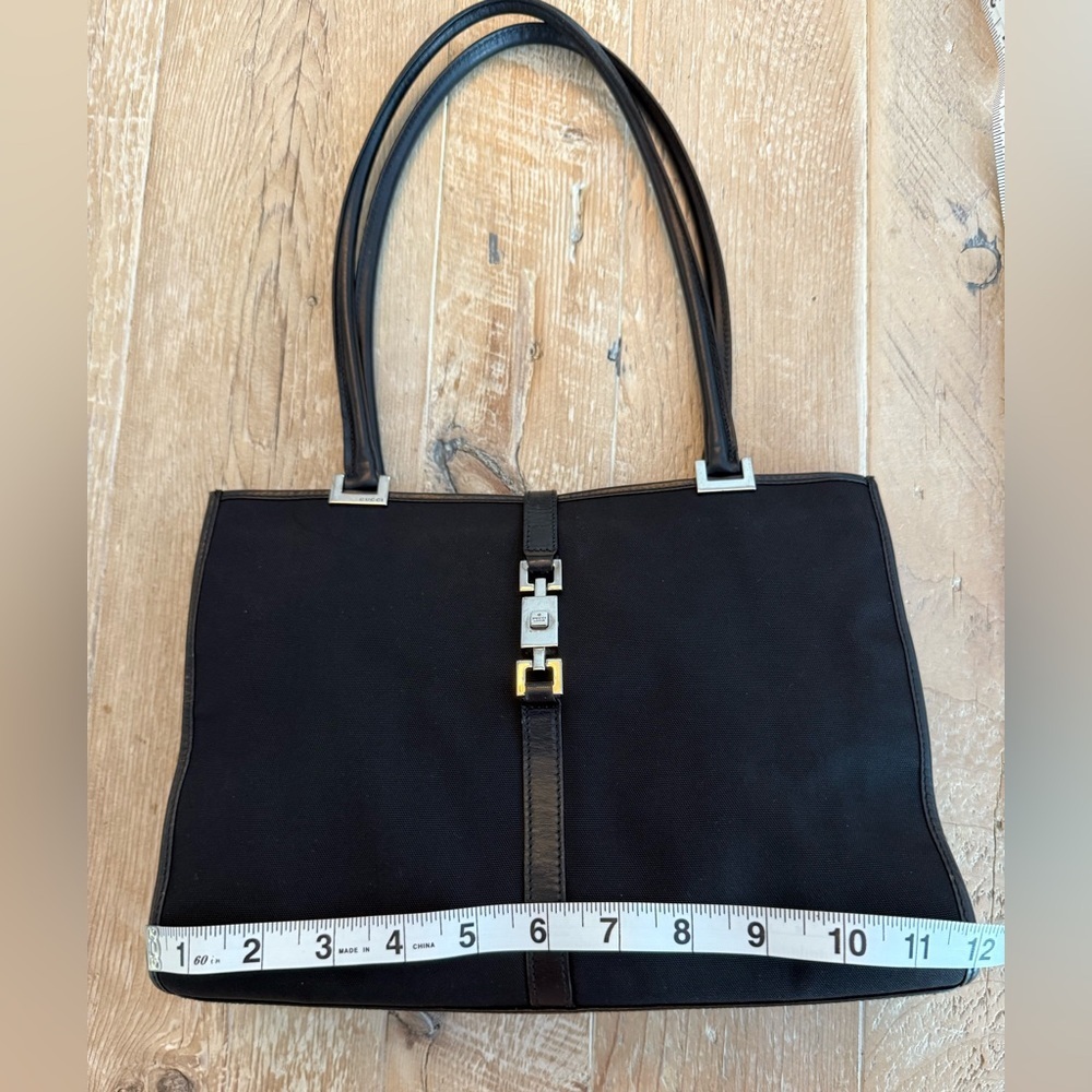 Gucci Black Canvas Jackie Small Tote with Silver Accents - Picture 3 of 13